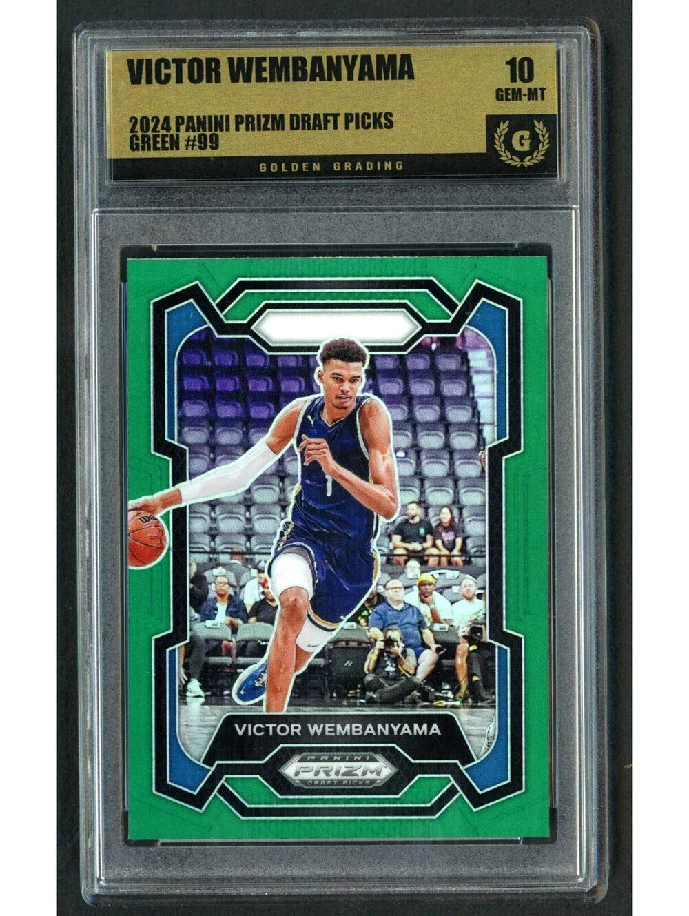 2024-25 Panini Prizm DP. #99 Victor Wembanyama Green Prizm Graded Gem Mint 10